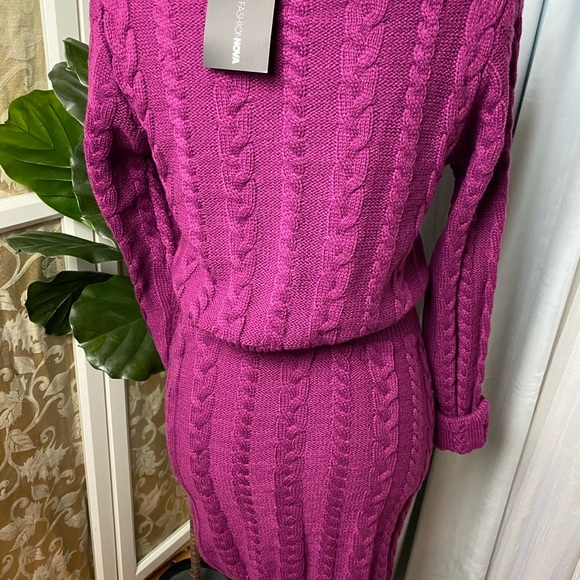 NWT FASHION NOVA PLUM SWEATER SKIRT SET! - Picture 7 of 8